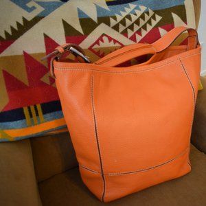 Cole Haan Orange Leather hobo bag